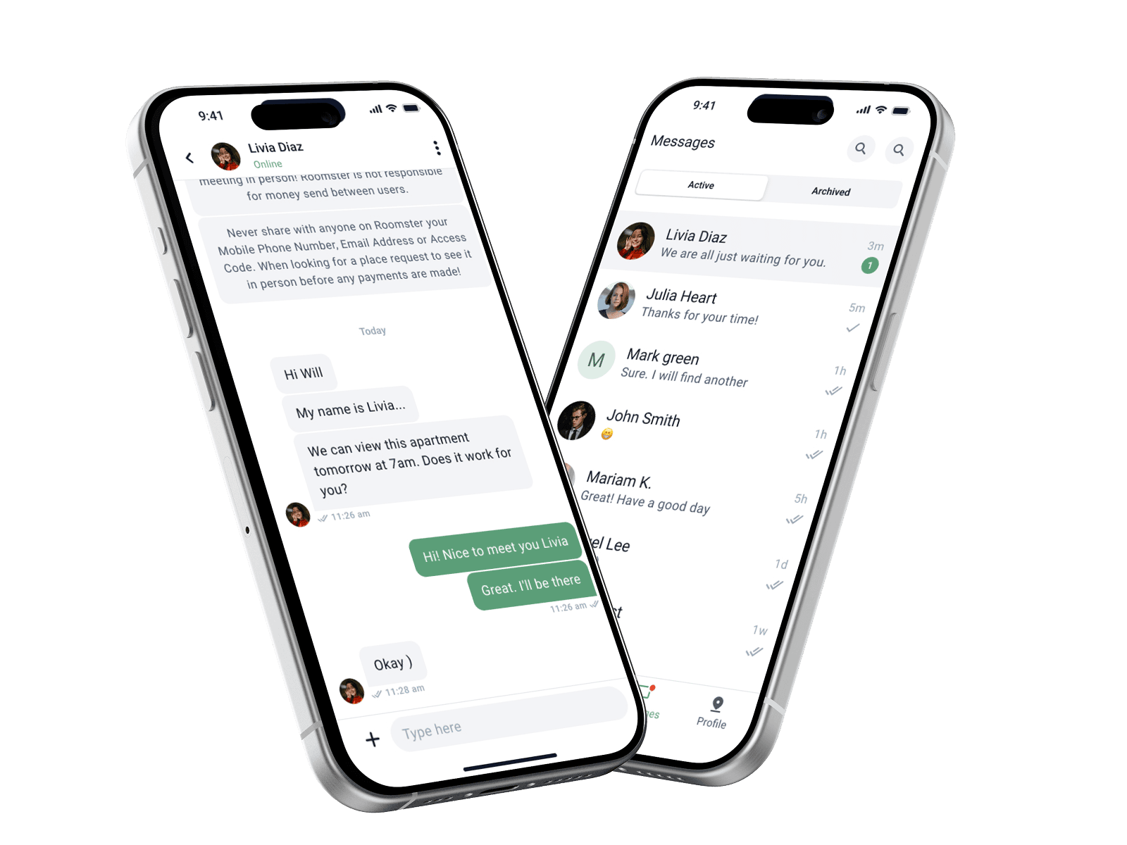 Roomster listing cards