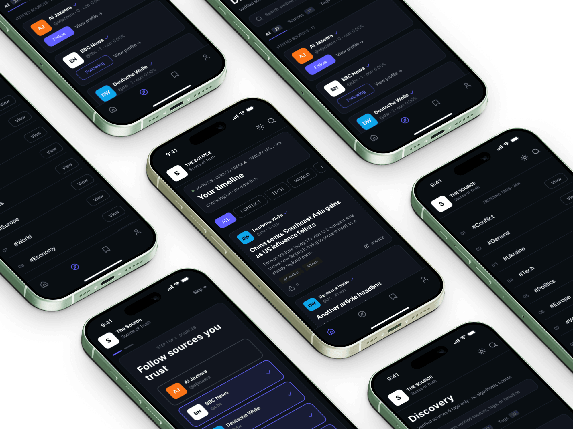 The Source news platform on iOS